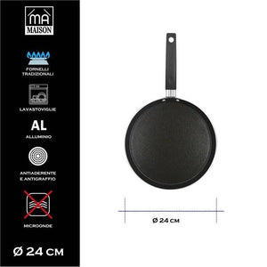 MA MAISON CREPIERA LINEA ALESSIA 24 CM ANTIADERENTE E ANTIGRAFFIO IN ALLUMINIO
