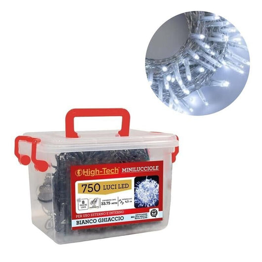 HIGH-TECH MINILUCCIOLE CON FILO TRASPARENTE 33,75 M CON 750 LED GHIACCIO