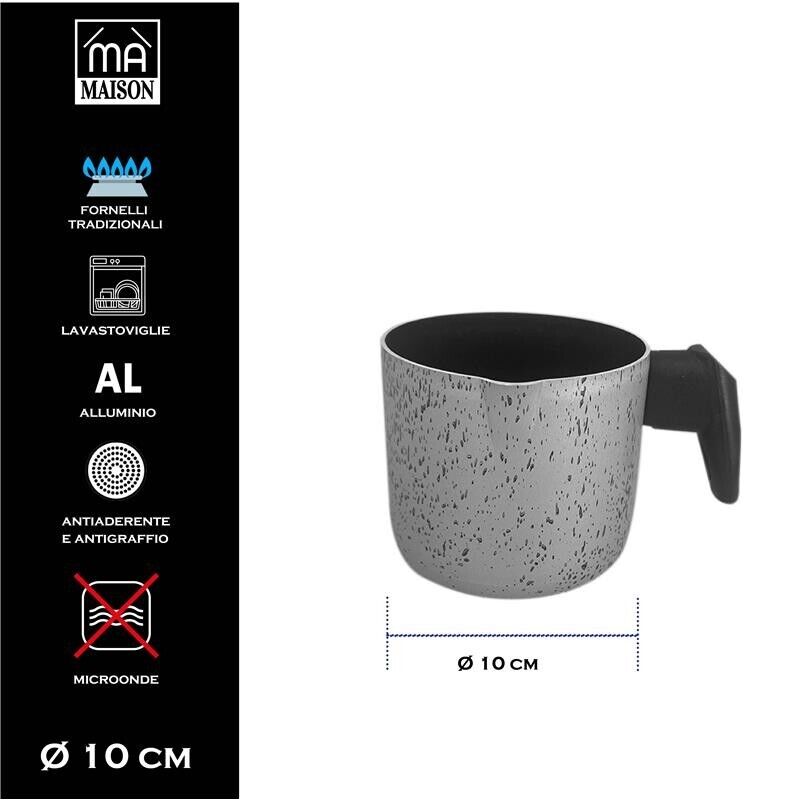 MA MAISON SET 2 TAZZE DA 470 CC + BOLLI LATTE 10 CM SPESSORE 1,50 MM ANTIADERENTE E ANTIGRAFFIO IN ALLUMINIO