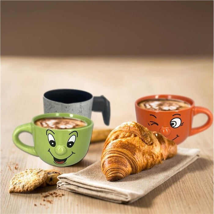 MA MAISON SET 2 TAZZE DA 470 CC + BOLLI LATTE 12 CM SPESSORE 1,50 MM ANTIADERENTE E ANTIGRAFFIO IN ALLUMINIO