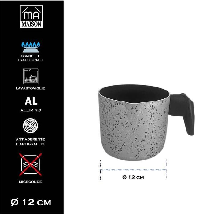 MA MAISON SET 2 TAZZE DA 470 CC + BOLLI LATTE 12 CM SPESSORE 1,50 MM ANTIADERENTE E ANTIGRAFFIO IN ALLUMINIO