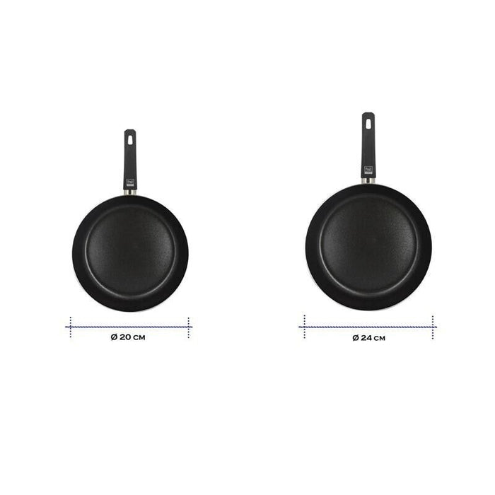 MA MAISON SET 2 PADELLE Ø 20 CM + Ø 24 CM LINEA ALESSIA SPESSORE 2.20 MM ANTIADERENTE E ANTIGRAFFIO IN ALLUMINIO