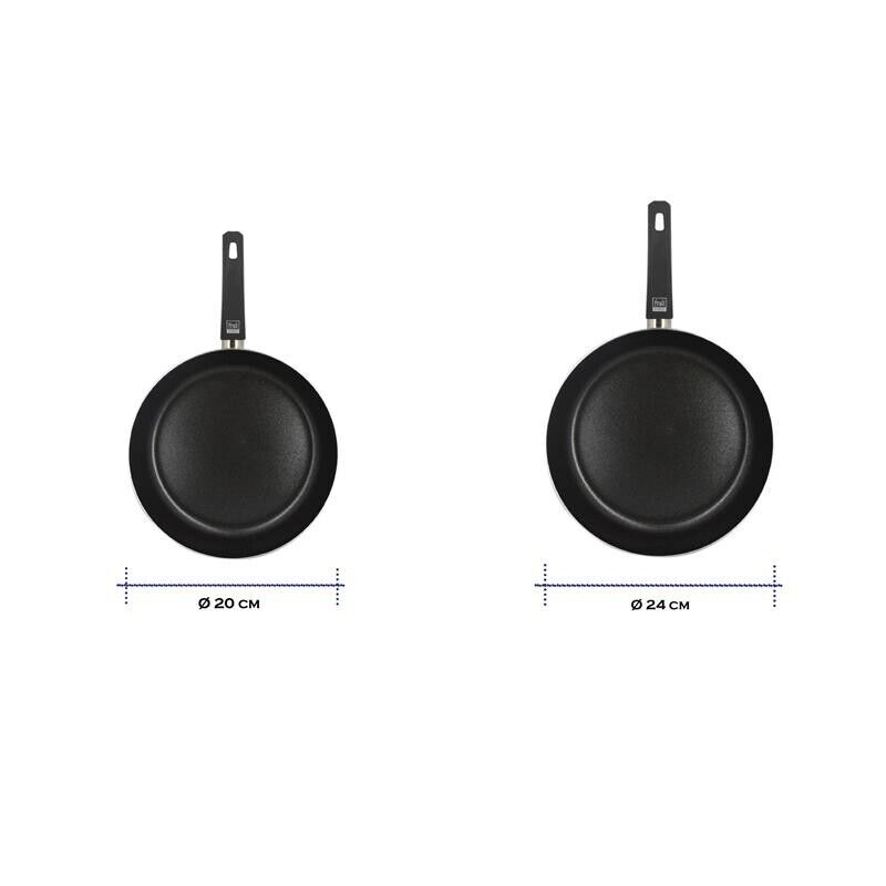 MA MAISON SET 2 PADELLE Ø 20 CM + Ø 24 CM LINEA ALESSIA SPESSORE 2.20 MM ANTIADERENTE E ANTIGRAFFIO IN ALLUMINIO