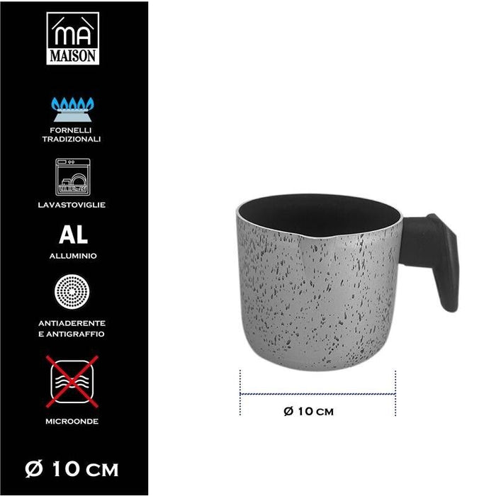 MA MAISON SET 6 TAZZINE TRASPARENTI + BOLLI LATTE 10 CM SPESSORE 1.50 MM ANTIADERENTE E ANTIGRAFFIO IN ALLUMINIO