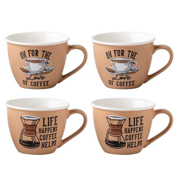 MAURY'S SET 4 TAZZE DEISGN CAFFE DA 550 CC IN DISEGNO ASSORTITO