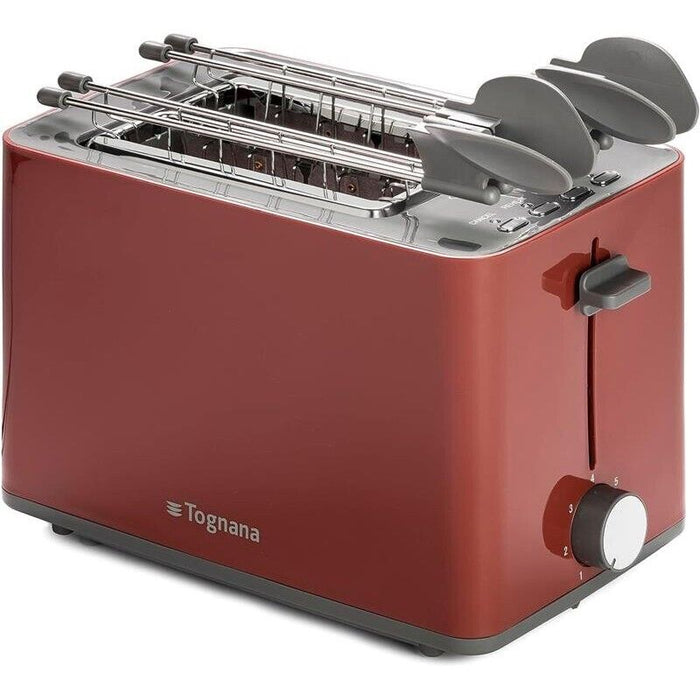 TOGNANA IRIDEA TOSTAPANE CON DOPPIA PINZA E RACCOGLIBRICIOLE 850W ROSSO