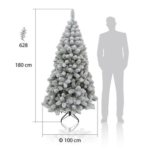 ALBERO DI NATALE ROCCARASO 180 CM CON NEVE INNEVATO ARTIFICIALE