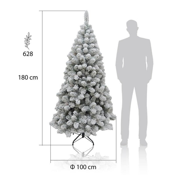 ALBERO DI NATALE ROCCARASO 180 CM CON NEVE INNEVATO ARTIFICIALE