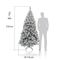 ALBERO DI NATALE ROCCARASO INNEVATO 210 CM ARTIFICIALE INTERNO ESTERNO