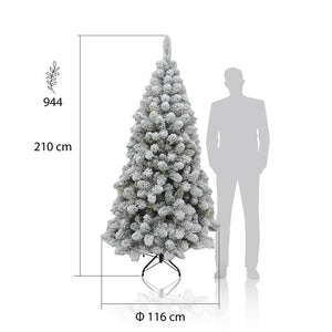 ALBERO DI NATALE ROCCARASO INNEVATO 210 CM ARTIFICIALE INTERNO ESTERNO