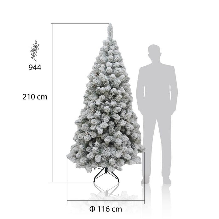 ALBERO DI NATALE ROCCARASO INNEVATO 210 CM ARTIFICIALE INTERNO ESTERNO