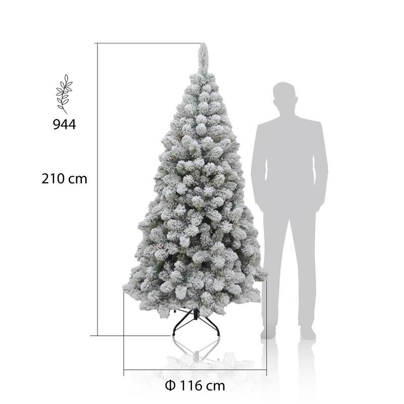 ALBERO DI NATALE ROCCARASO INNEVATO 210 CM ARTIFICIALE INTERNO ESTERNO