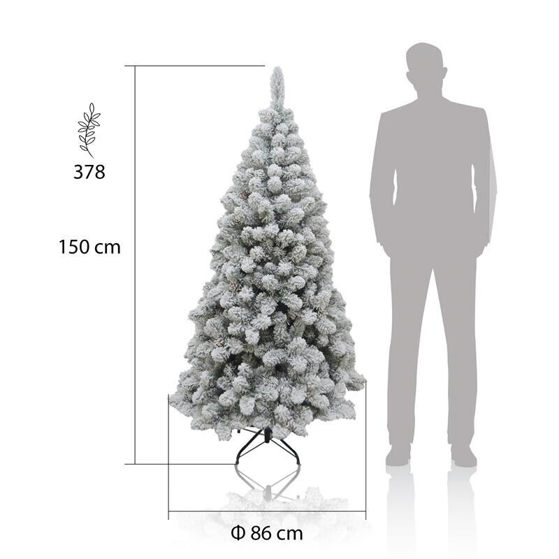 ALBERO DI NATALE ROCCARASO 150 CM CON NEVE INNEVATO ARTIFICIALE