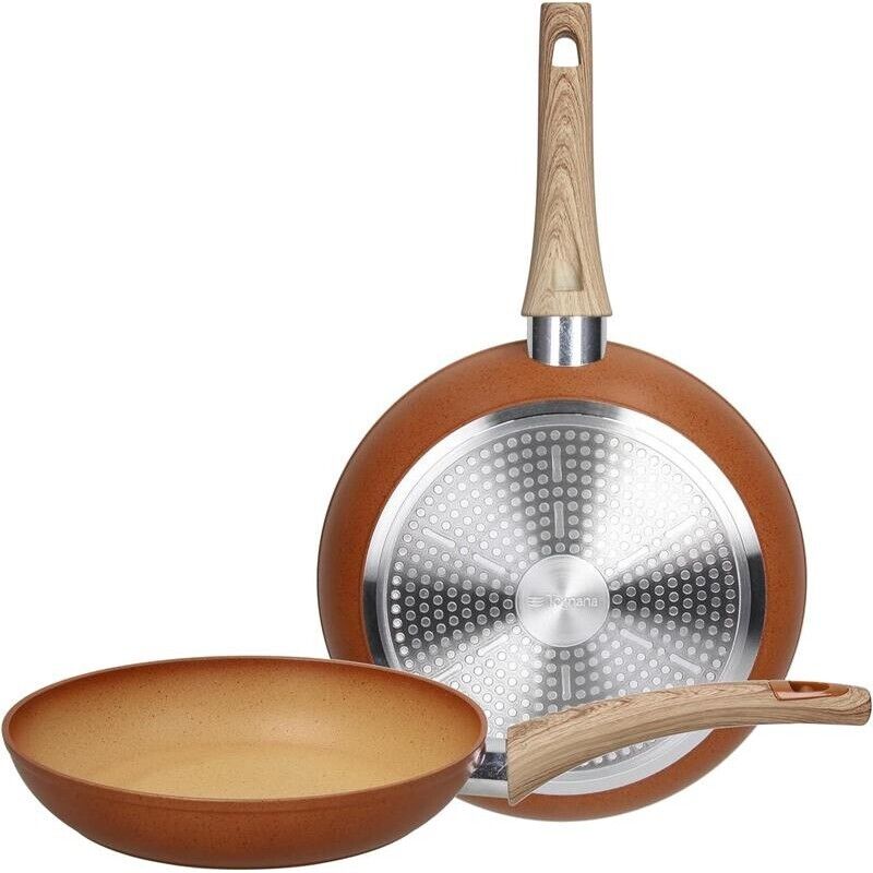 TOGNANA TRADITIONAL STONE SET 2 PADELLE 24/28 CM IN ALLUMINIO ARANCIONE ANTIGRAFFIO