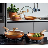 TOGNANA TRADITIONAL STONE SET 2 PADELLE 24/28 CM IN ALLUMINIO ARANCIONE ANTIGRAFFIO