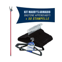 BASTONE APPENDIABITI + 50 STAMPELLE GRUCCE IN VELLUTO