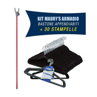 BASTONE APPENDIABITI + 30 STAMPELLE GRUCCE IN VELLUTO