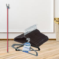 BASTONE APPENDIABITI + 50 STAMPELLE GRUCCE IN VELLUTO