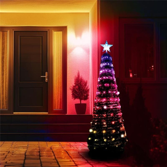 HIGH-TECH ALBERO POP UP PIEGHEVOLE CON 166 LED CM.150 RGB E 16 GIOCHI DI COLORI +TELECOMANDO TRAMITE APP