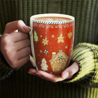MA MAISON SET 2 TAZZE MUG 350 CC ROSSE E VERDI STILE NATALIZIO COOKIES IDEA REGALO