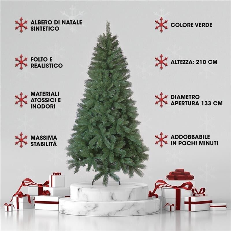 MAURY'S MONTEMAURO ALBERO DI NATALE COLORE VERDE  210 CM