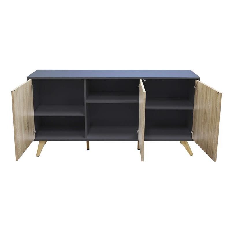 MOBILE ELTON GRIGIO E NATURALE CON 3 ANTE 150 X 39,5 X H75 CM