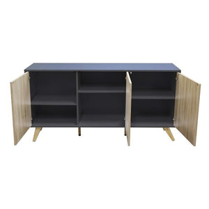 MOBILE ELTON GRIGIO E NATURALE CON 3 ANTE 150 X 39,5 X H75 CM