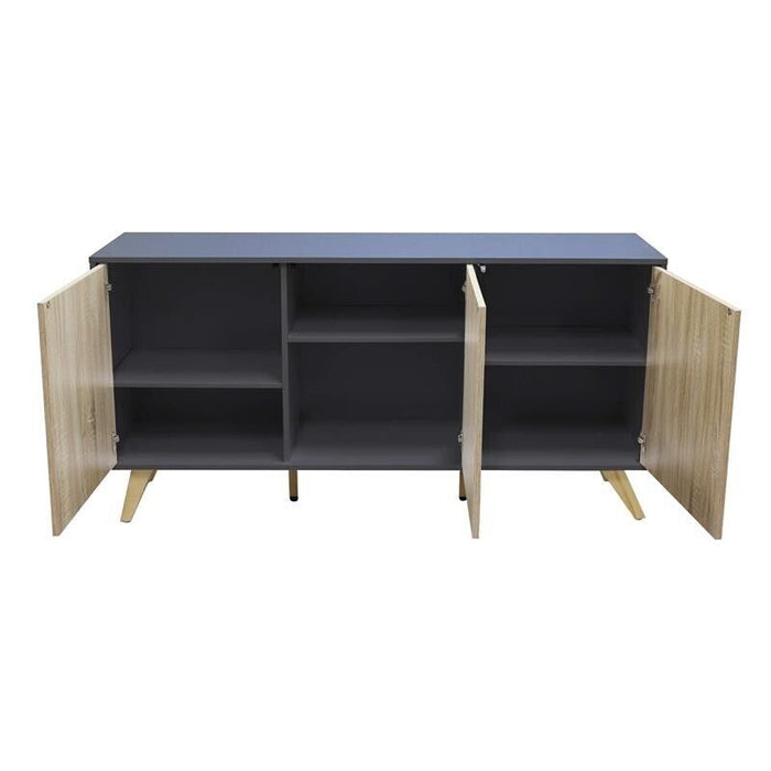 MOBILE ELTON GRIGIO E NATURALE CON 3 ANTE 150 X 39,5 X H75 CM