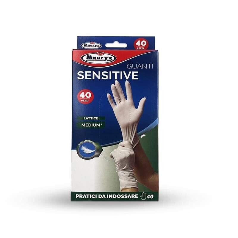 MAURY'S GUANTI IN LATTICE DA 40 PEZZI LINEA SENSITIVE TAGLIA M
