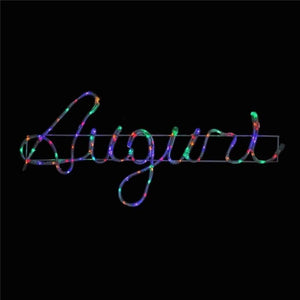 MA MAISON AUGURI SCRITTA NATALIZIA A TUBO COLOR 1,5 MT  CON LED MULTICOLOR DA ESTERNO