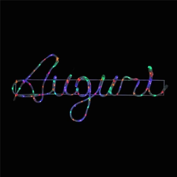 MA MAISON AUGURI SCRITTA NATALIZIA A TUBO COLOR 1,5 MT  CON LED MULTICOLOR DA ESTERNO