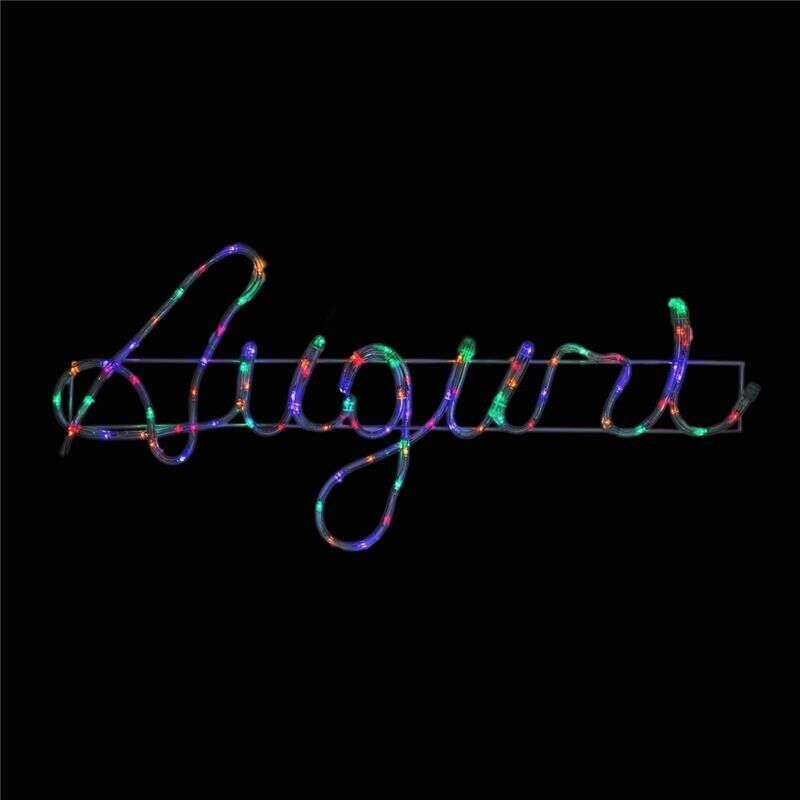 MA MAISON AUGURI SCRITTA NATALIZIA A TUBO COLOR 1,5 MT  CON LED MULTICOLOR DA ESTERNO