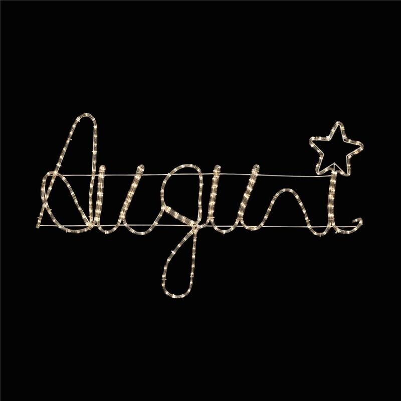 MA MAISON AUGURI SCRITTA NATALIZIA A TUBO BIANCO 110X40 CM CON LED CALDO DA ESTERNO