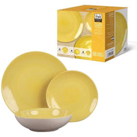 MA MAISON SERVIZIO DI PIATTI SUNFLOWER DA 12 PEZZI IN COLORE GIALLO