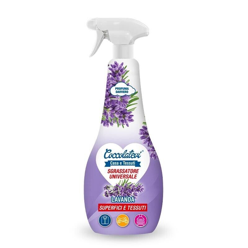 SGRASSATORE IN SPRAY COCCOLATEVI DA 750ML LAVANDA IGIENIZZANTE PER SUPERFICI E TESSUTI