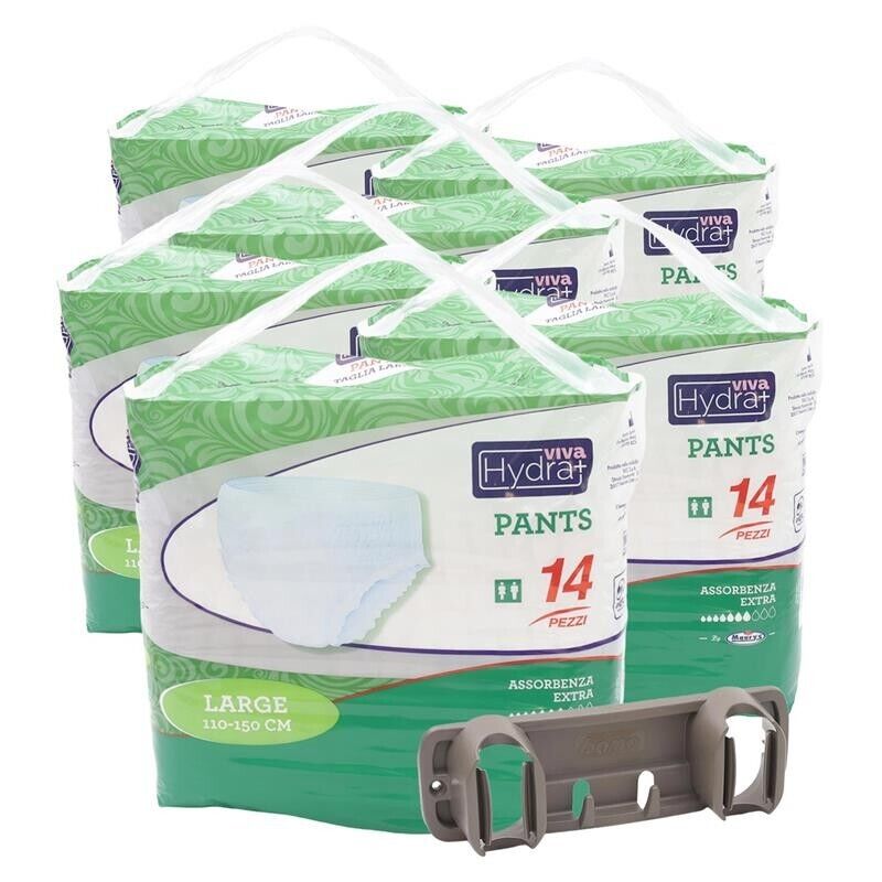HYDRA VIVA+ PANTS PANNOLONI IN SET DA 6 IN TAGLIA L 14 PZ CON TAC APPENDISCOPE