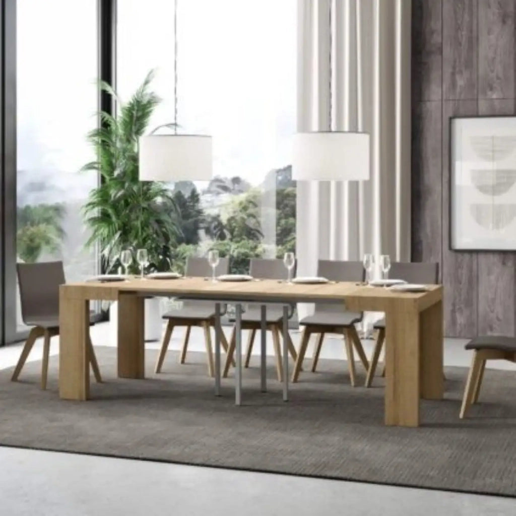 Tavolo allungabile 90/246x90 cm Roxell colore quercia natura
