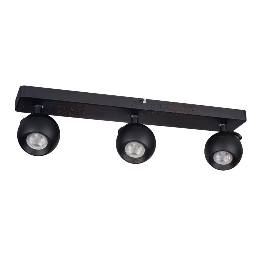 Plafoniera Kanlux GALOBA 3xGU10 35W nera orientabile