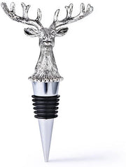 Stopper metallico per bottiglie aperte con design di renna