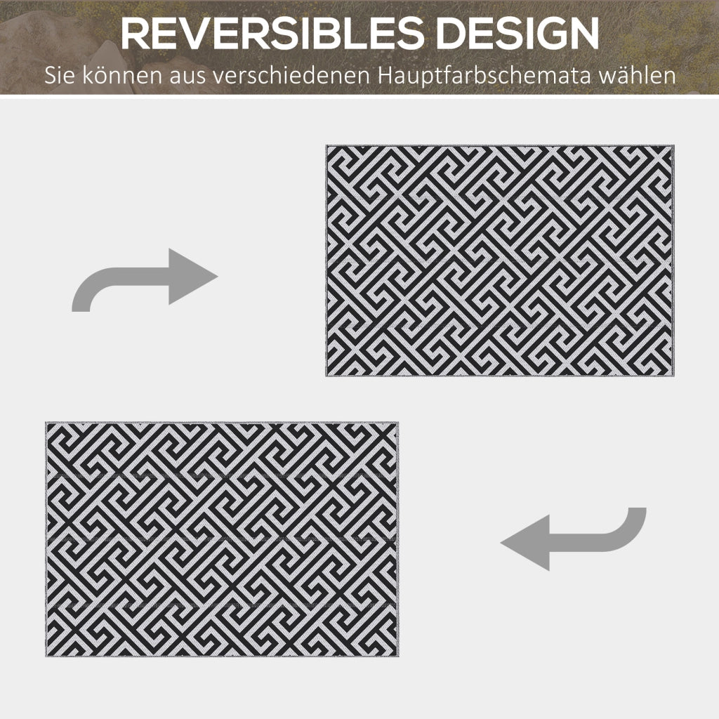 Tappeto da esterno reversibile ¨C zephmum ¨C nero e bianco 152x243 cm