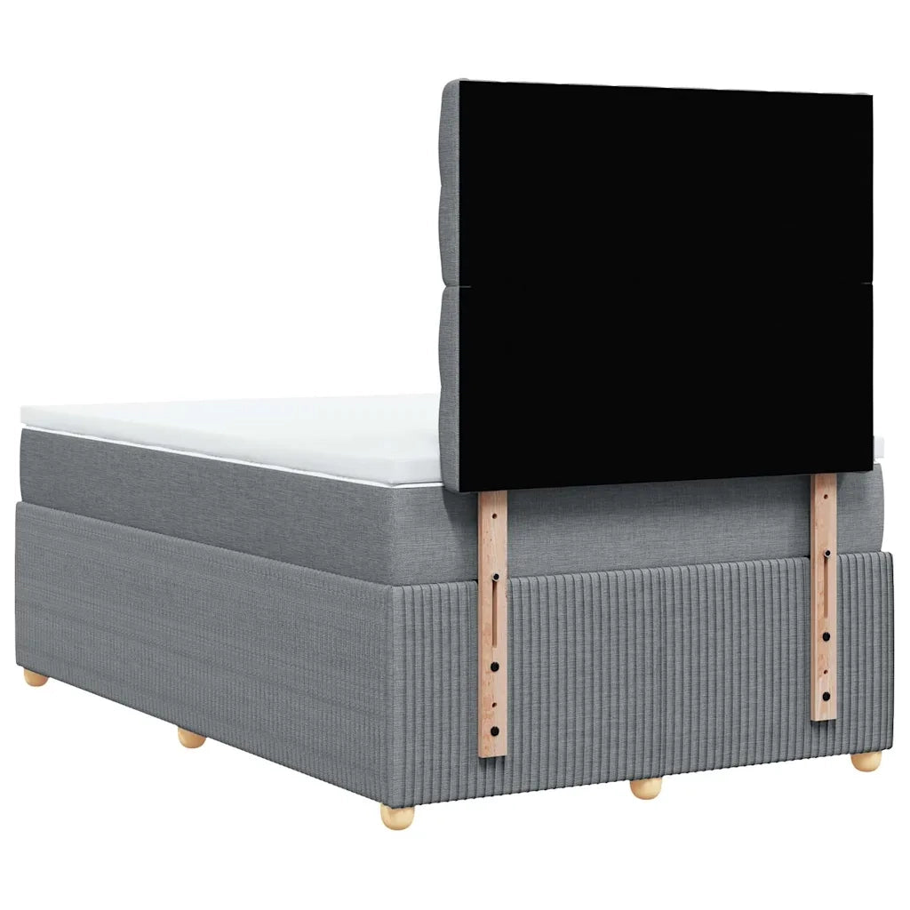 Giroletto a Molle con Materasso Grigio Chiaro 120x200cm Tessuto