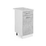 Mobiletto base per cucina R-Line Calcestruzzo/Bianco 40 cm, PL Marmo Vicco