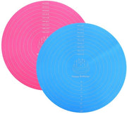 Set di Bakmat 2 pezzi - Smalto antiaderente in silicone - 30x30cm - Rosso/Blu - Riciclabile - Per torte e biscotti - Piastra da forno
