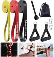 Set di cinture di resistenza per cinture di fitness, 3-cinture di resistenza in diverse resistenze, cintura di resistenza, cinture di resistenza, maniglie, cinghie per gambe, anelli di fissaggio, cinture di resistenza per allenamento di forza