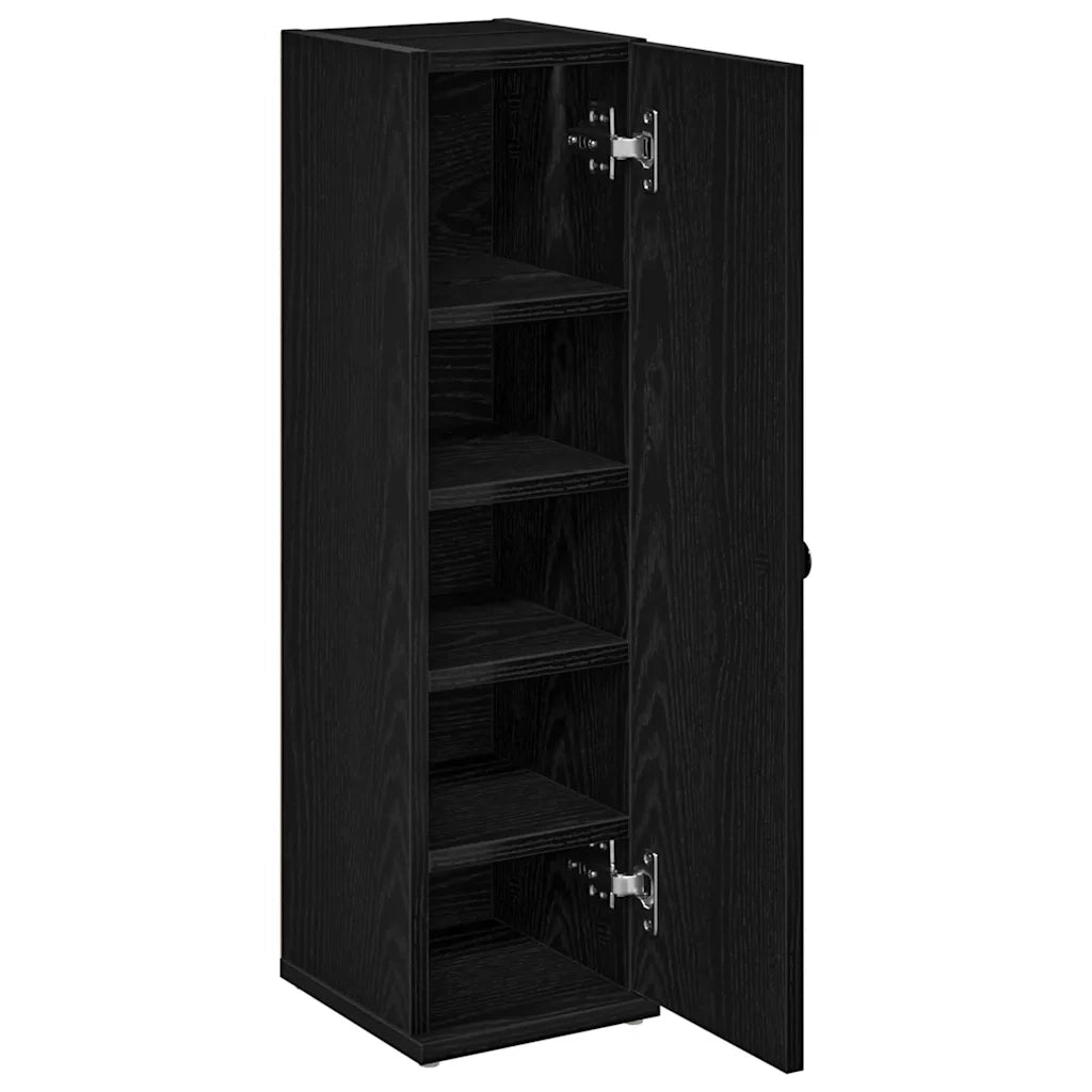 Mobile da Bagno | Armadio da bagno con Portarotolo Nero 20,5x22x72 cm