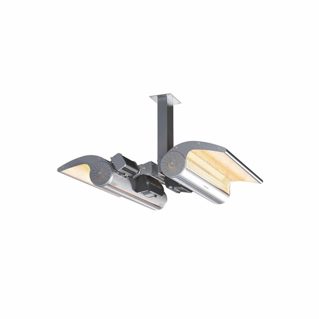 Sined Stufa Infrarossi Soffitto Doppio Riscaldatore Riflettente a Soffitto Da 4000w Grigio Realizzate In Acciaio Inox e Alluminio Anodizzato Di Altissima Qualita Grado Di Protezione Ip65 Telecomando