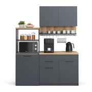Vicco Cucina singola Antracite 160 cm con tavolo allungabile