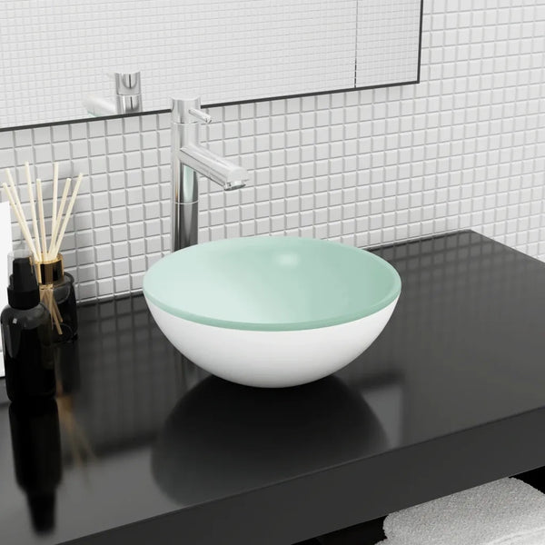 Lavandino in Vetro Temperato 30x12 cm Bianco cod mxl 48628