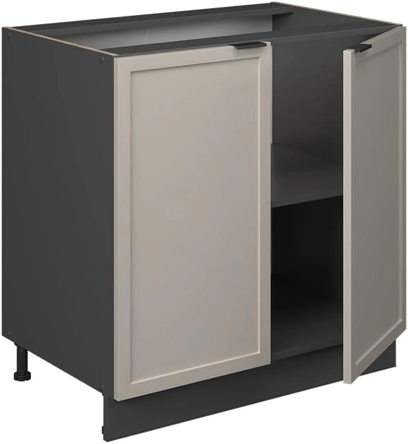 Mobile lavello cucina Fame-Line, GrigioBeige, 80 cm con ripiano, PL Marmo