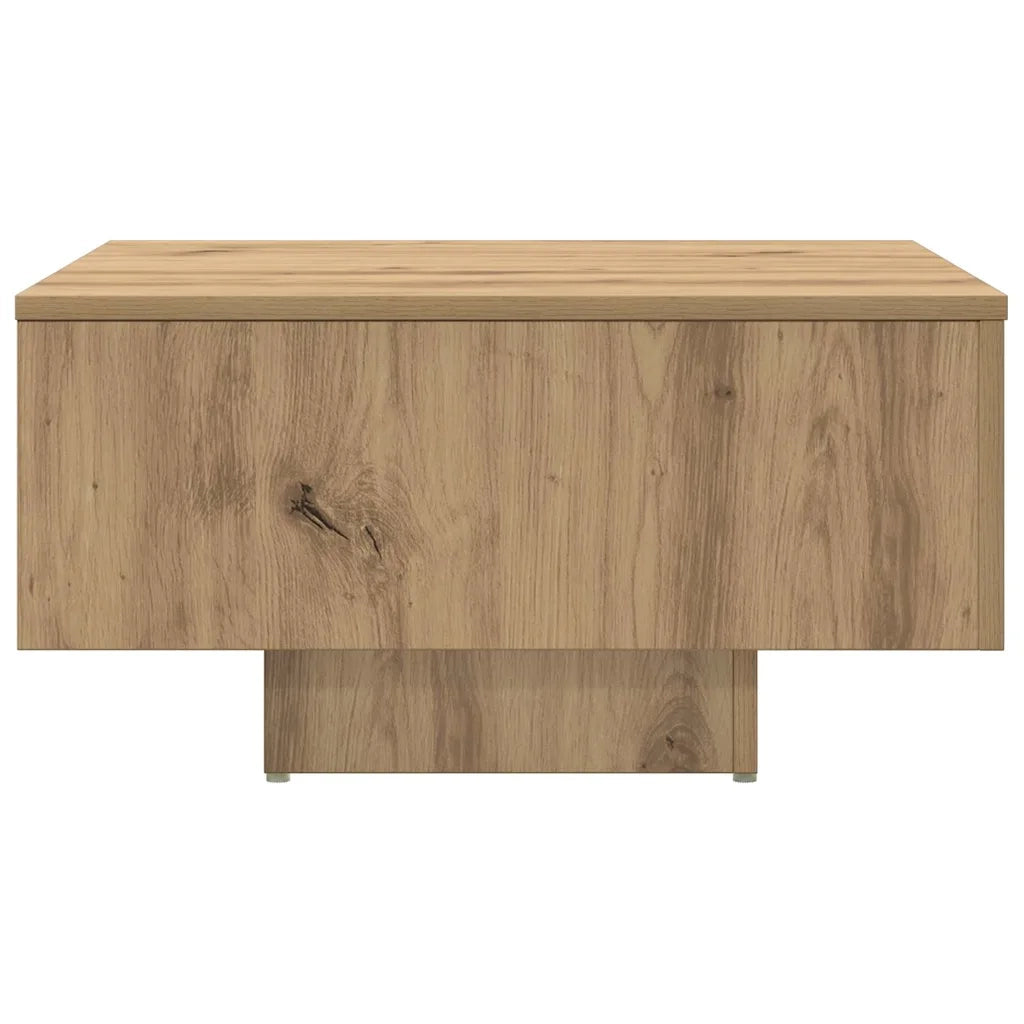 Tavolino da Salotto Rovere Artigianale 60x60x31,5 cm Truciolato 856551